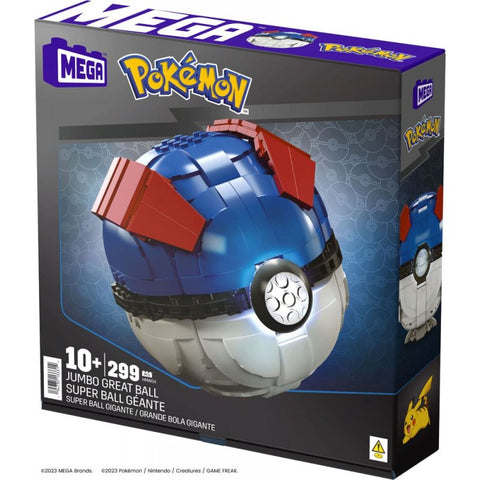Figura mattel mega construx pokemon jumbo great ball 299 pcs