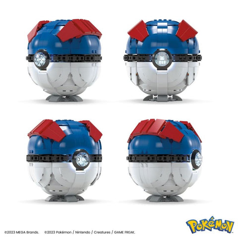 Figura mattel mega construx pokemon jumbo great ball 299 pcs