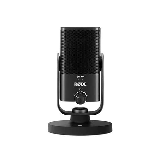 Microfono estudio rode nt - usb mini usb - c - 121db - 20hz - jack 3.5mm - base incluida - negro