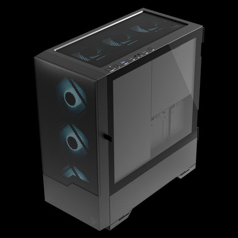 Caja gaming phoenix ember atx doble cristal templado con soporte para gpu