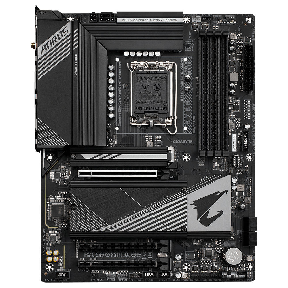 Placa base gigabyte b760 aorus elite ax 1700 m - atx -  4x ddr4 -  4x sata3 -  5x usb 3.2 -  1x usb tipo c -  4x usb 2.0