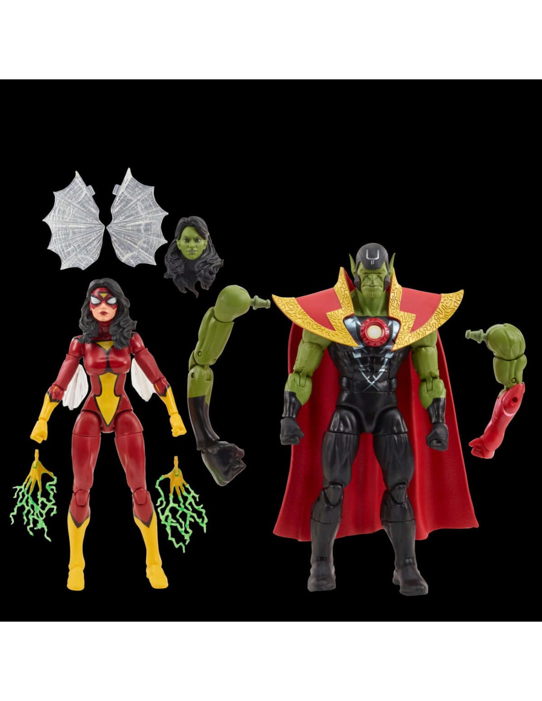 Figura hasbro marvel legends series avengers skrull queen & super - skrull