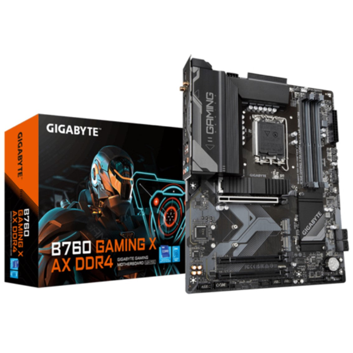 Placa base gigabyte b760 gaming x ax 1700 matx -  4 x ddr4 -  4 x sata -  3 x usb 3.2 -  5 x usb 2.0 -  1 x usb tipo c