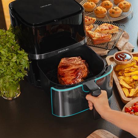 Airfryer cecotec freidora de aire cecofry full inox 5500 pro con accesorios