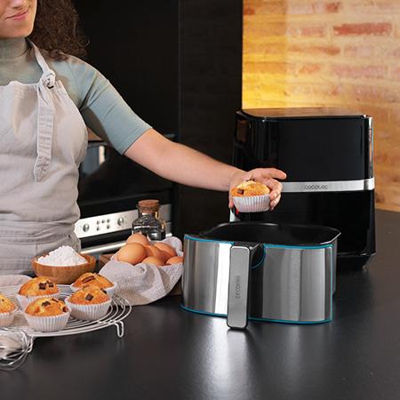 Airfryer cecotec freidora de aire cecofry full inox 5500 pro con accesorios