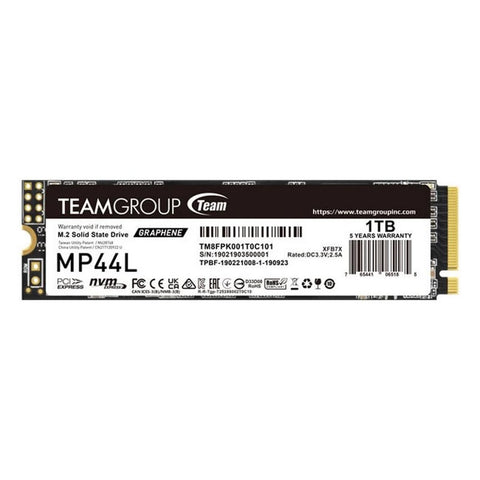 Disco duro m2 ssd 1tb pcie4 teamgroup mp44l 2280 - con disipador - l: 5000mb - s e:4500mb - s