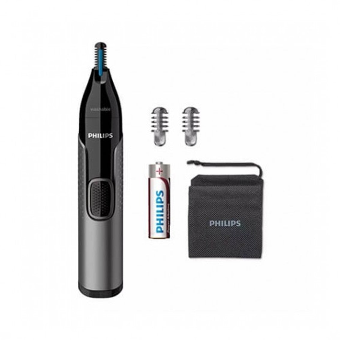 Cortapelos philips + naricero nt3650 - 16 negro 2peines -  cuchilla lavable -  ducha -  recortador -  pila aa