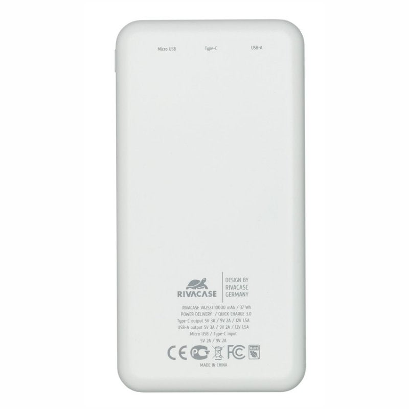 Powerbank rivacase va2531 10000mah blanco