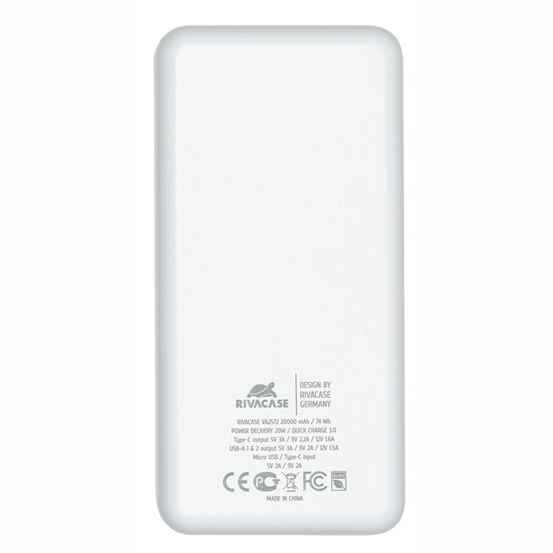 Powerbank rivacase va2572 20000mah blanco