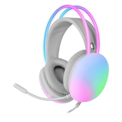 Auriculares mars gaming mh - glow jack 3.5mm rgb rosas