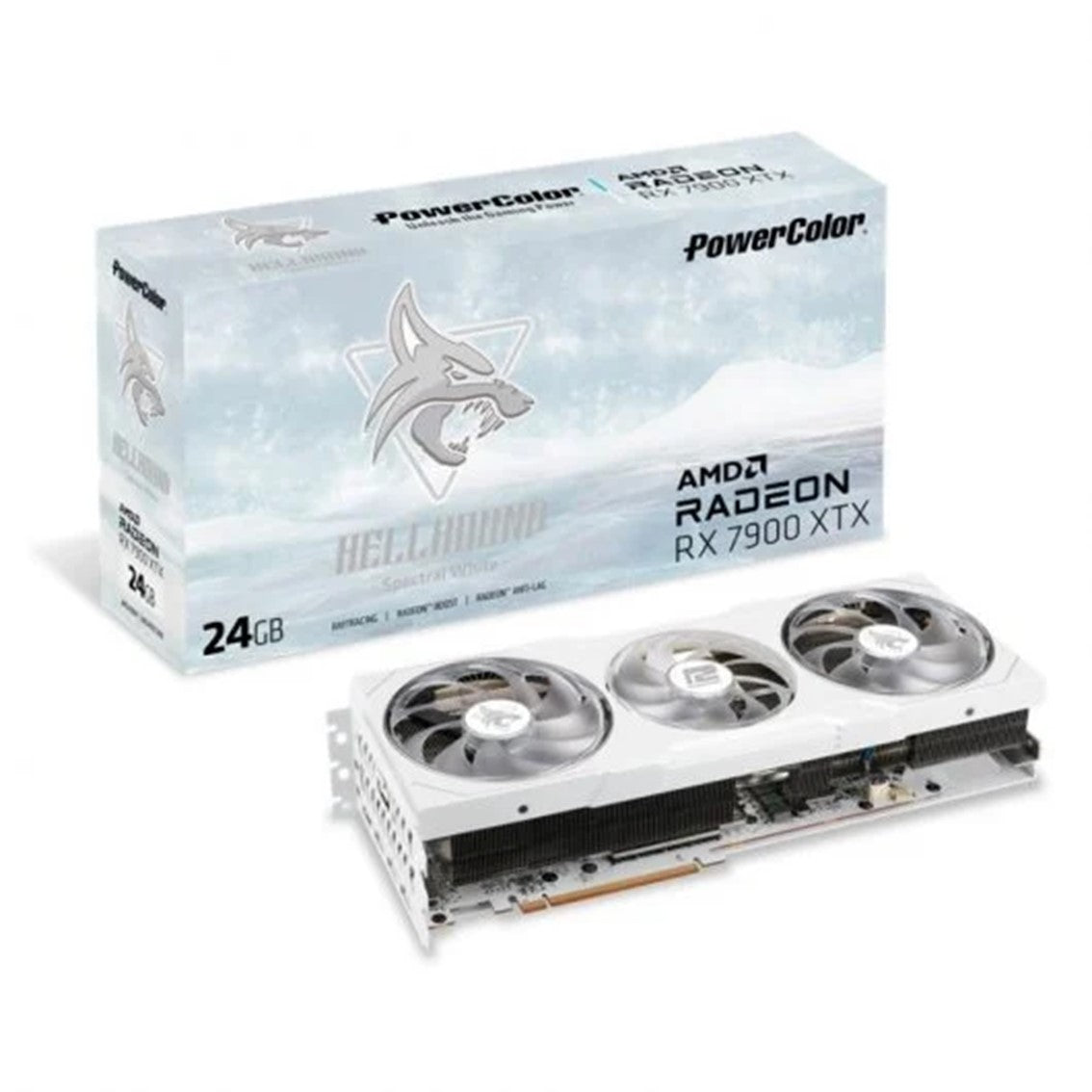 Tarjeta grafica powercolor rx 7900xtx hell hound white 24gb 3 x dp -  1 x hdmi -  2 x 8p