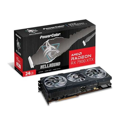 Tarjeta grafica powercolor rx 7900xtx hell hound 24gb gddr6 3 x dp -  1 x hdmi -  2 x 8p