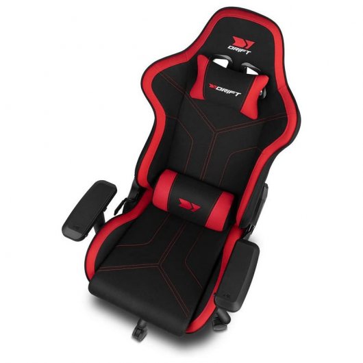 Silla gaming drift dr110br tejido negro - rojo