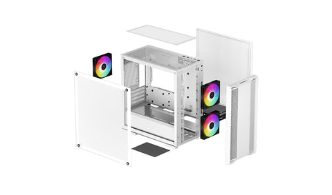 Caja ordenador gaming deepcool cc360 blanco m - atx 1 x usb 3.0 1 x usb 2.0 3 x 120mm