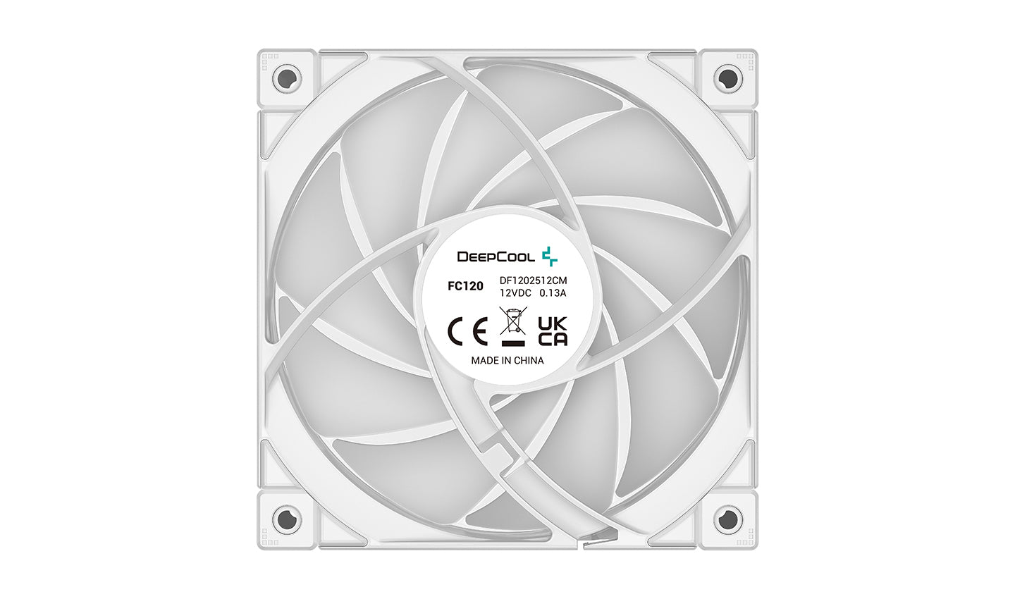 Ventilador 120 x 120 deepcool fc120 argb pack 3uds white 1800rpm -  pwm 4pin -  argb