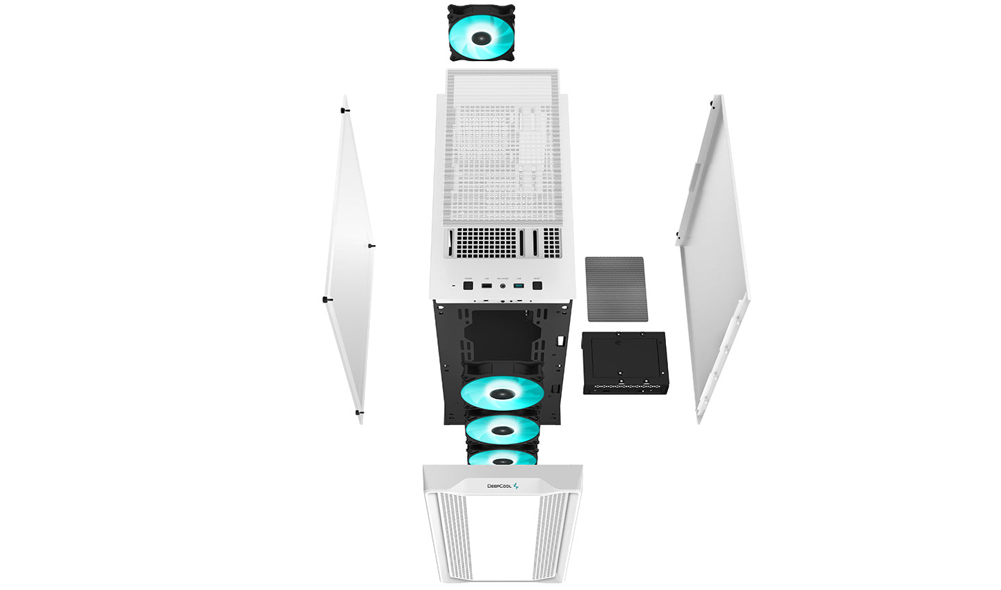 Caja ordenador gaming deepcool cc560 blanco atx 2 x usb 3.0 1 x usb 2.0 4 x 120mm