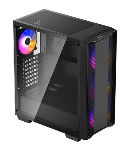 Caja ordenador gaming deepcool cc560 argb negro atx 2 x usb 3.0 1 x usb 2.0 4 x 120mm