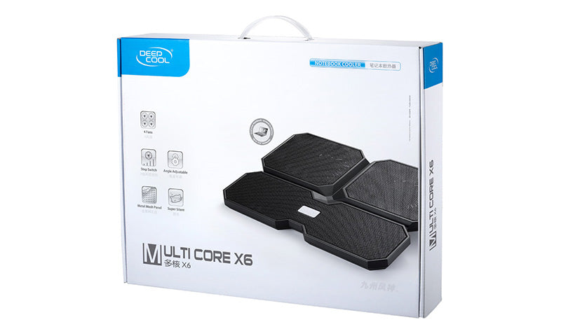 Base refrigeradora deepcool multi core x6 negro para portatil 15.6pulgadas 4 x 120mm 2 x usb 2.0