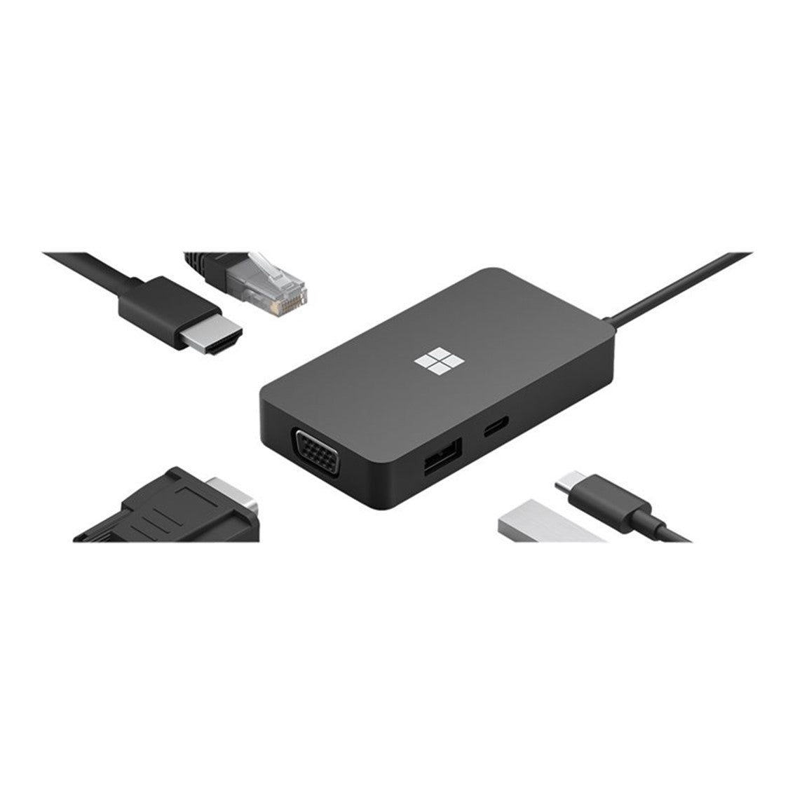 Hub usb tipo c microsoft tavel hdmi -  ethernet -  vga -  usb tipo a -  usb tipo c