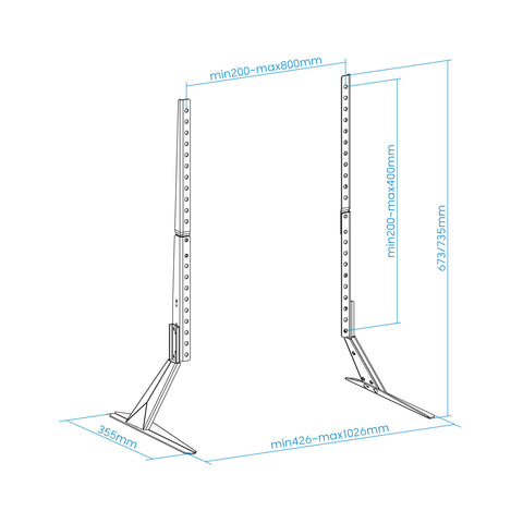 Soporte de mesa tooq para pantallas 23pulgadas - 75pulgadas