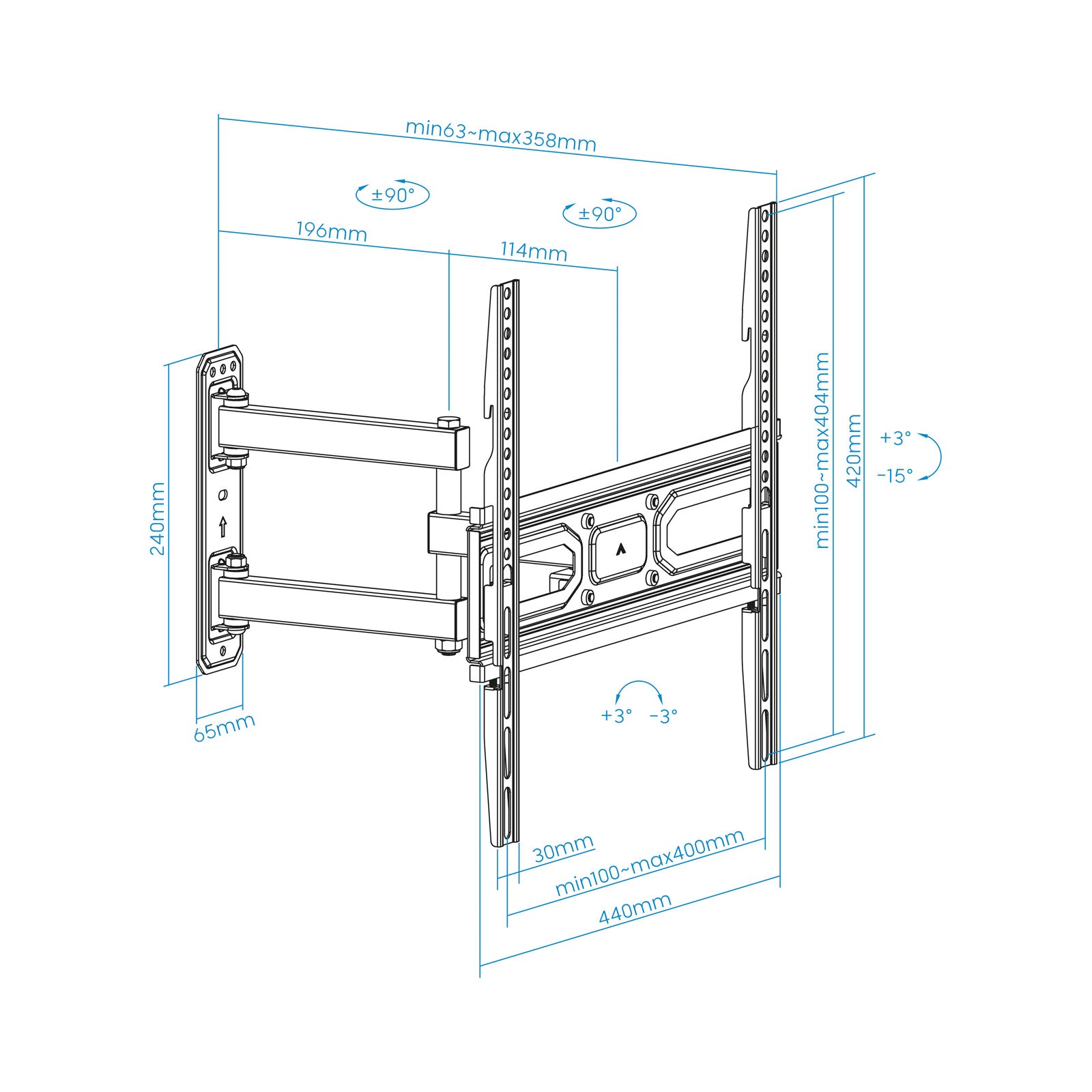 Soporte de pared tooq para pantallas 32pulgadas -  55pulgadas