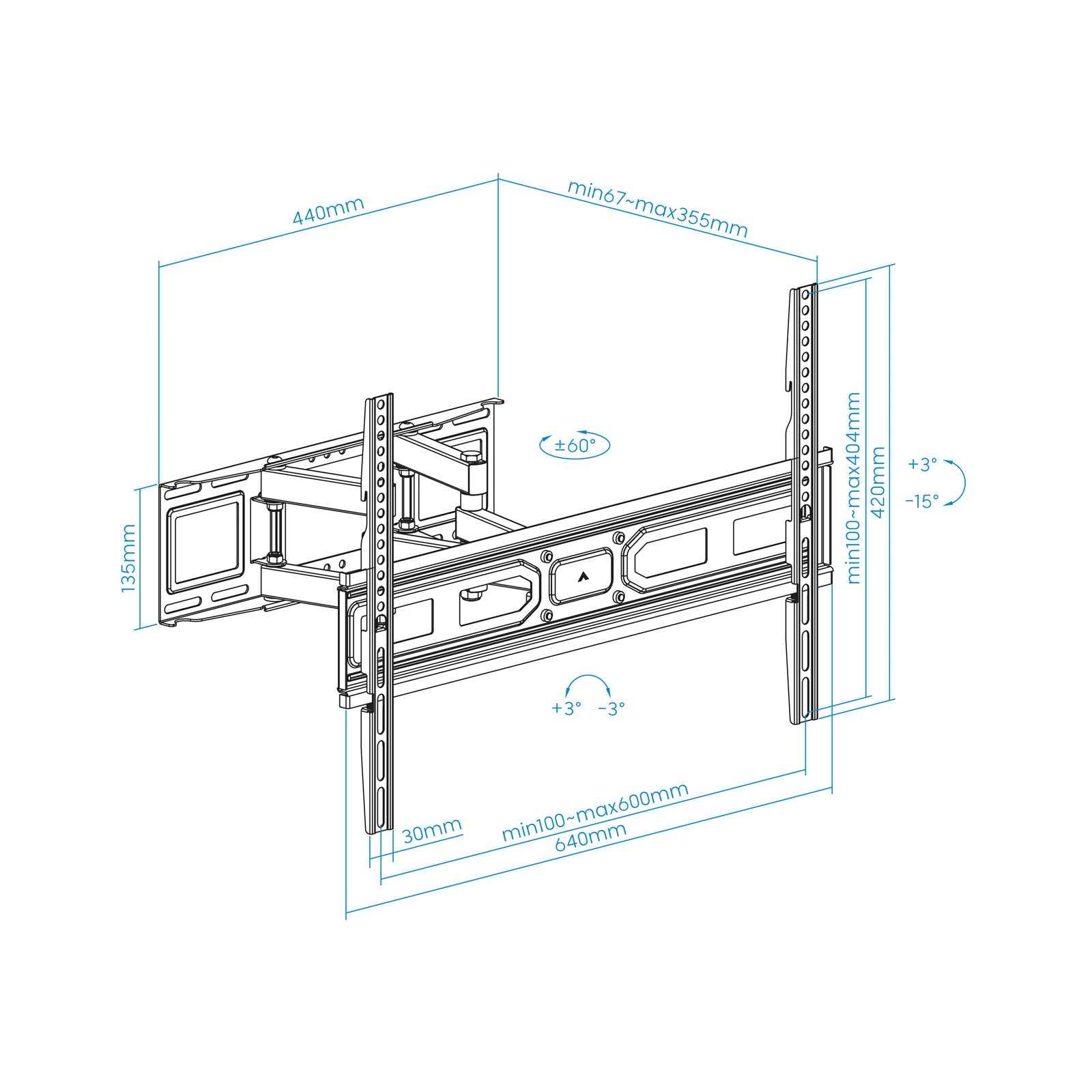 Soporte pared pantallas 37 - 80pulgadaspulgadas gira incli negro