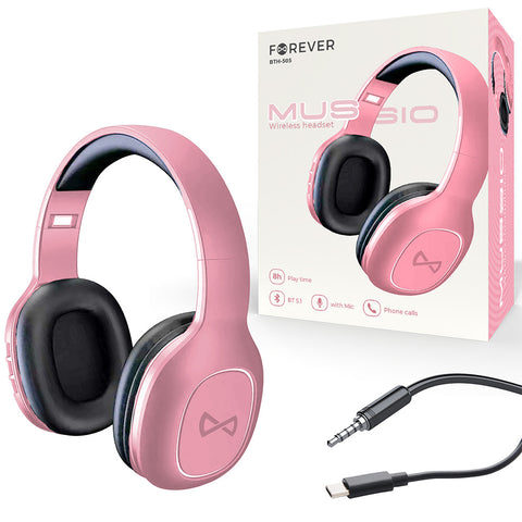 Auriculares inalambricos forever bth - 505 color rosa