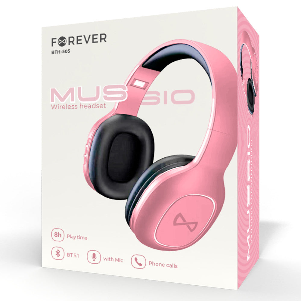 Auriculares inalambricos forever bth - 505 color rosa