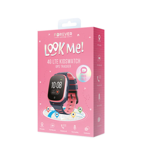 Reloj smartwatch forever look me kw - 500 4g color rosa negro