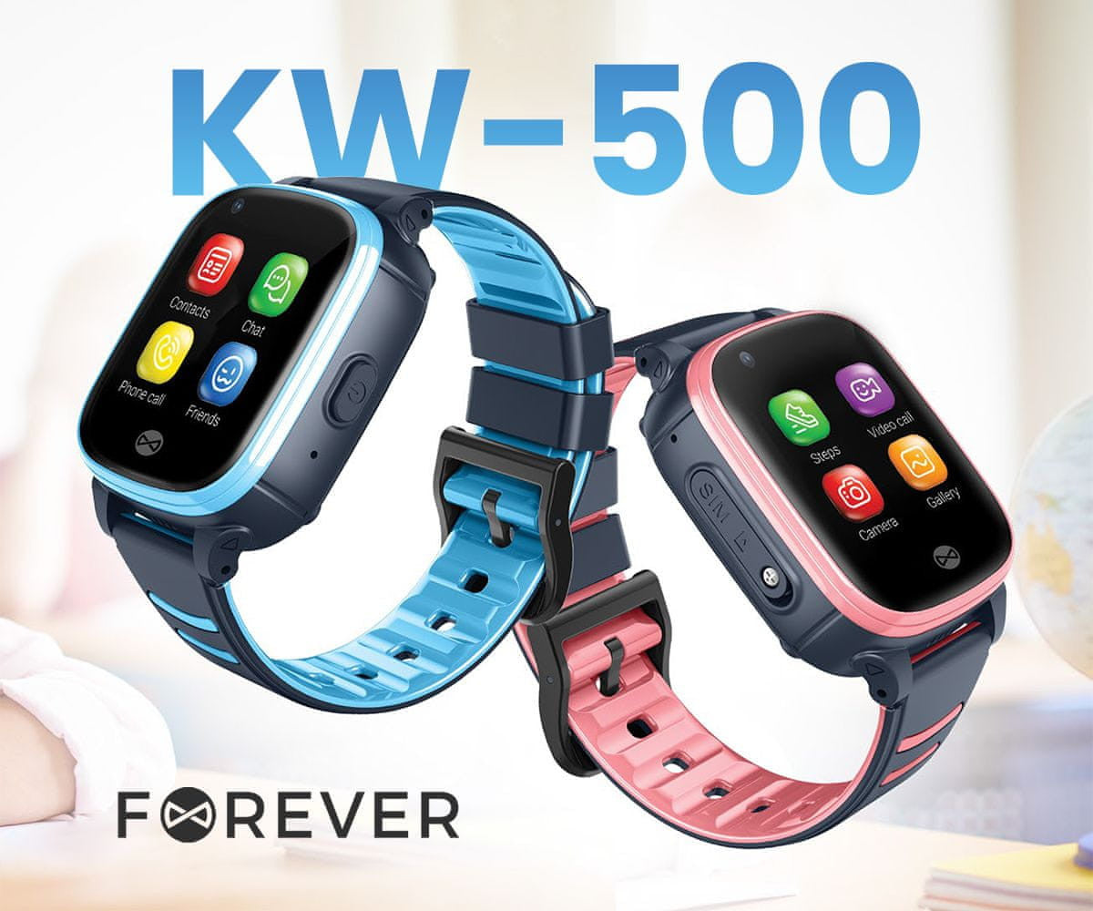 Reloj smartwatch forever look me kw - 500 4g color rosa negro