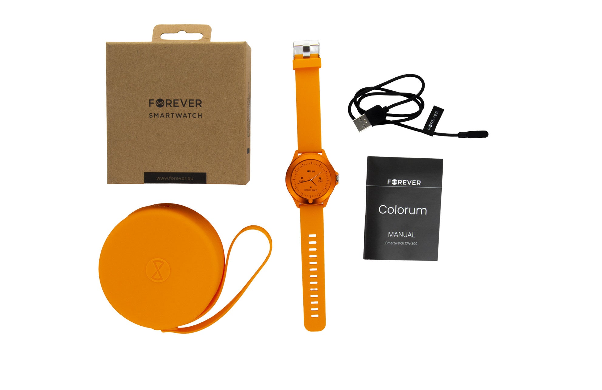 Reloj smartwatch forever colorum cw - 300 color naranja