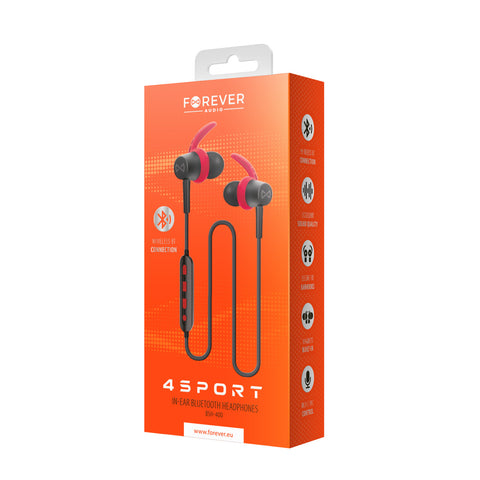 Auriculares bluetooth forever 4sport bsh - 400 red color rojo y negro