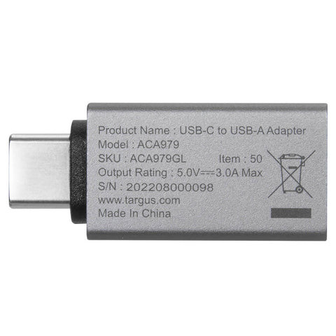 Adaptador usb tipo c a usb tipo a targus macho - hembra - pack 2 unidades