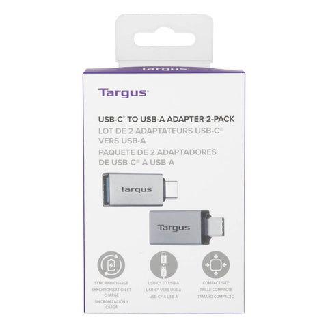 Adaptador usb tipo c a usb tipo a targus macho - hembra - pack 2 unidades