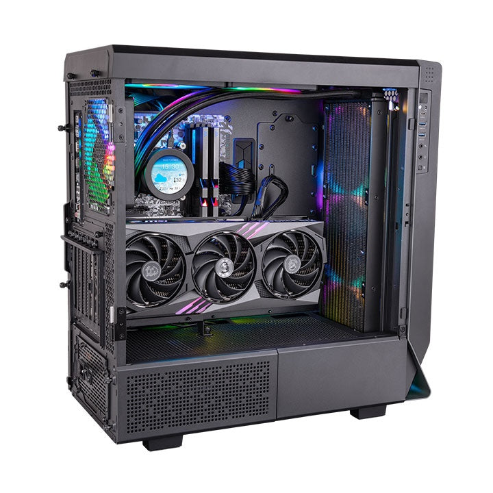 Kit refrigeracion liquida gaming thermaltake aio ultra d - rgb -  display -  3 x 140mm -  multisocket