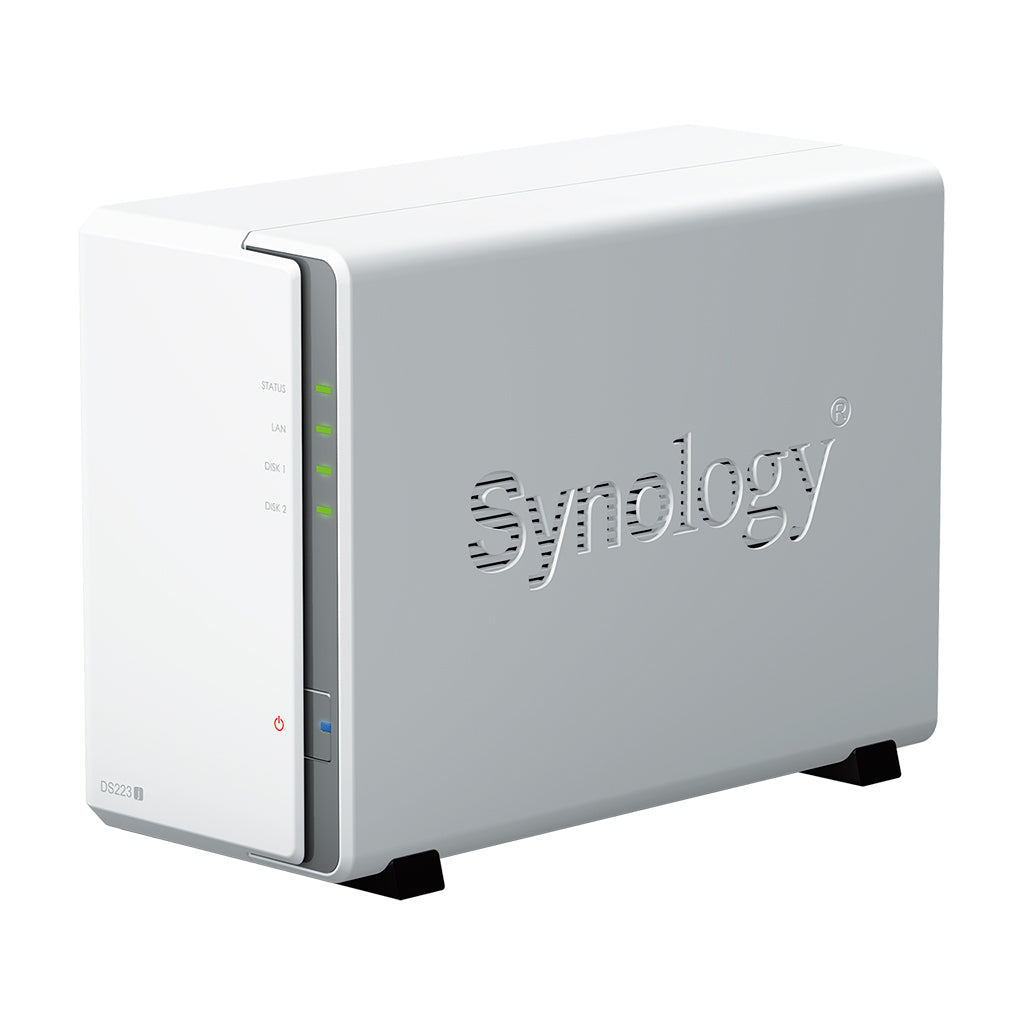 Servidor nas synology disk station  ds223j 1gb 2 bahias raid ethernet gigabit