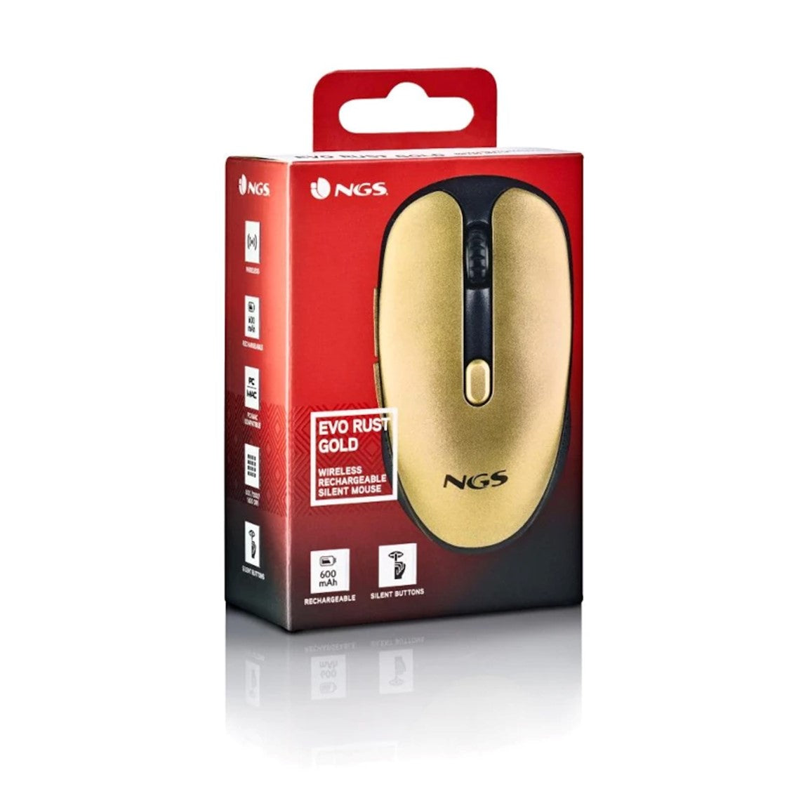 Raton inalambrico ngs evo rust gold 1600dpi