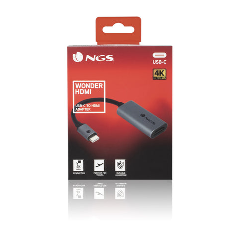 Adaptador usb tipo c a hdmi 4k ngs 10cm - macho -  hembra