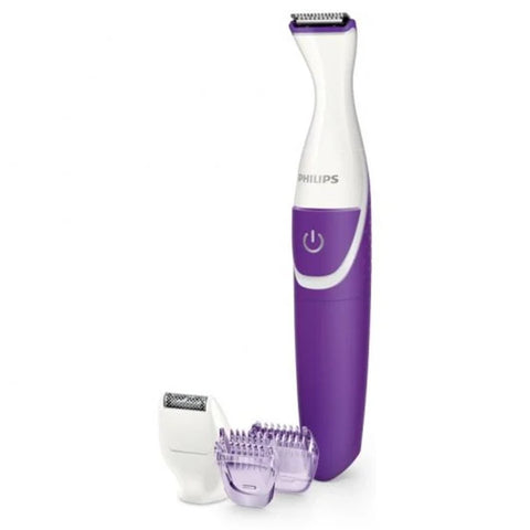 Depiladora perfiladora philips essential morado lavable -  seco -  2 peines -  cepillo de limpieza