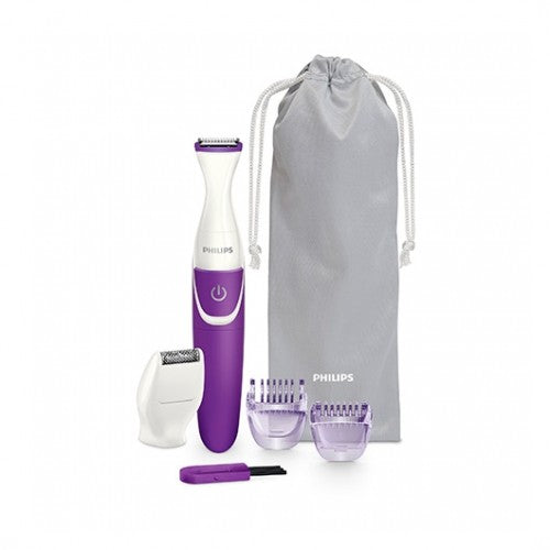 Depiladora perfiladora philips essential morado lavable -  seco -  2 peines -  cepillo de limpieza