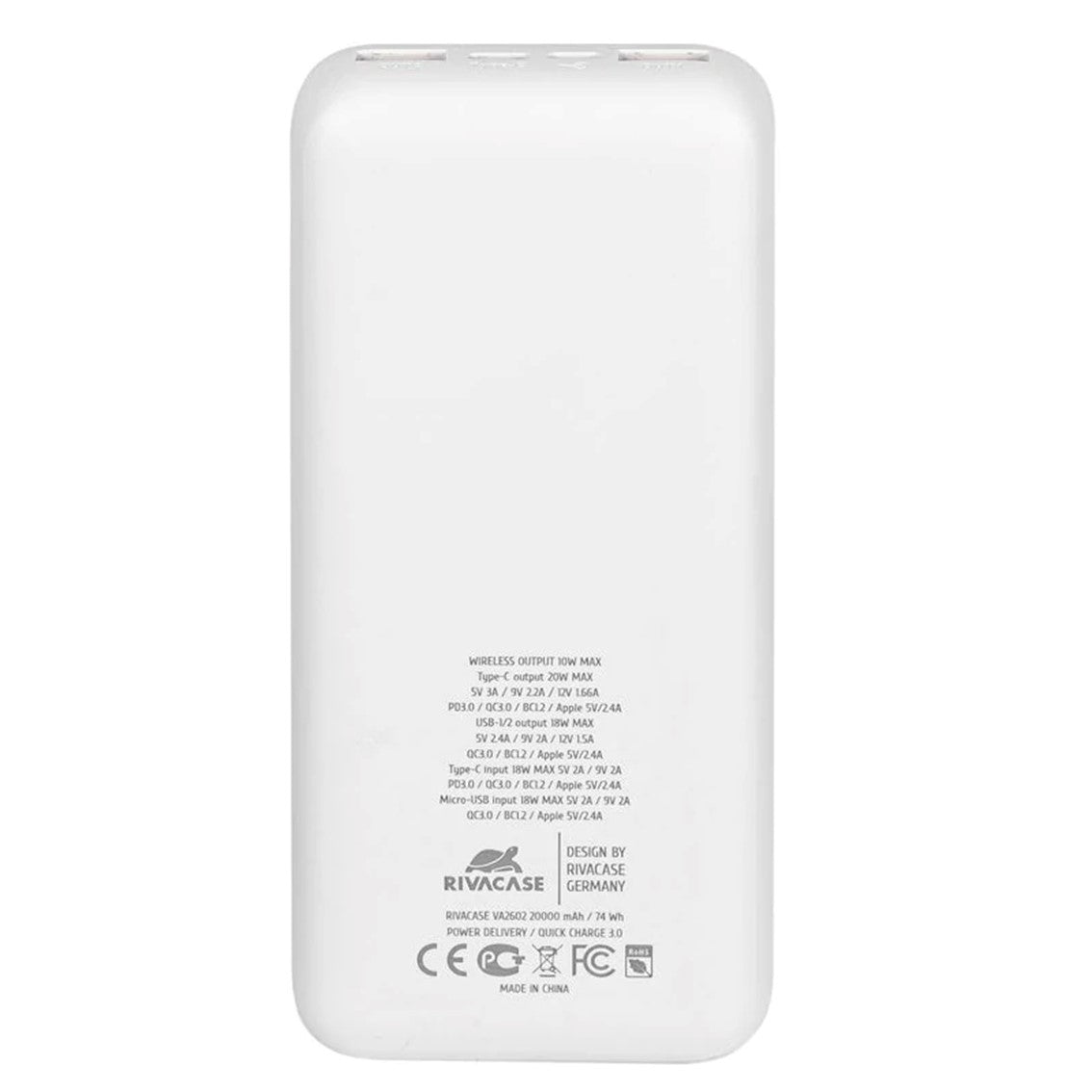 Powerbank rivacase va2602 20000mah blanco