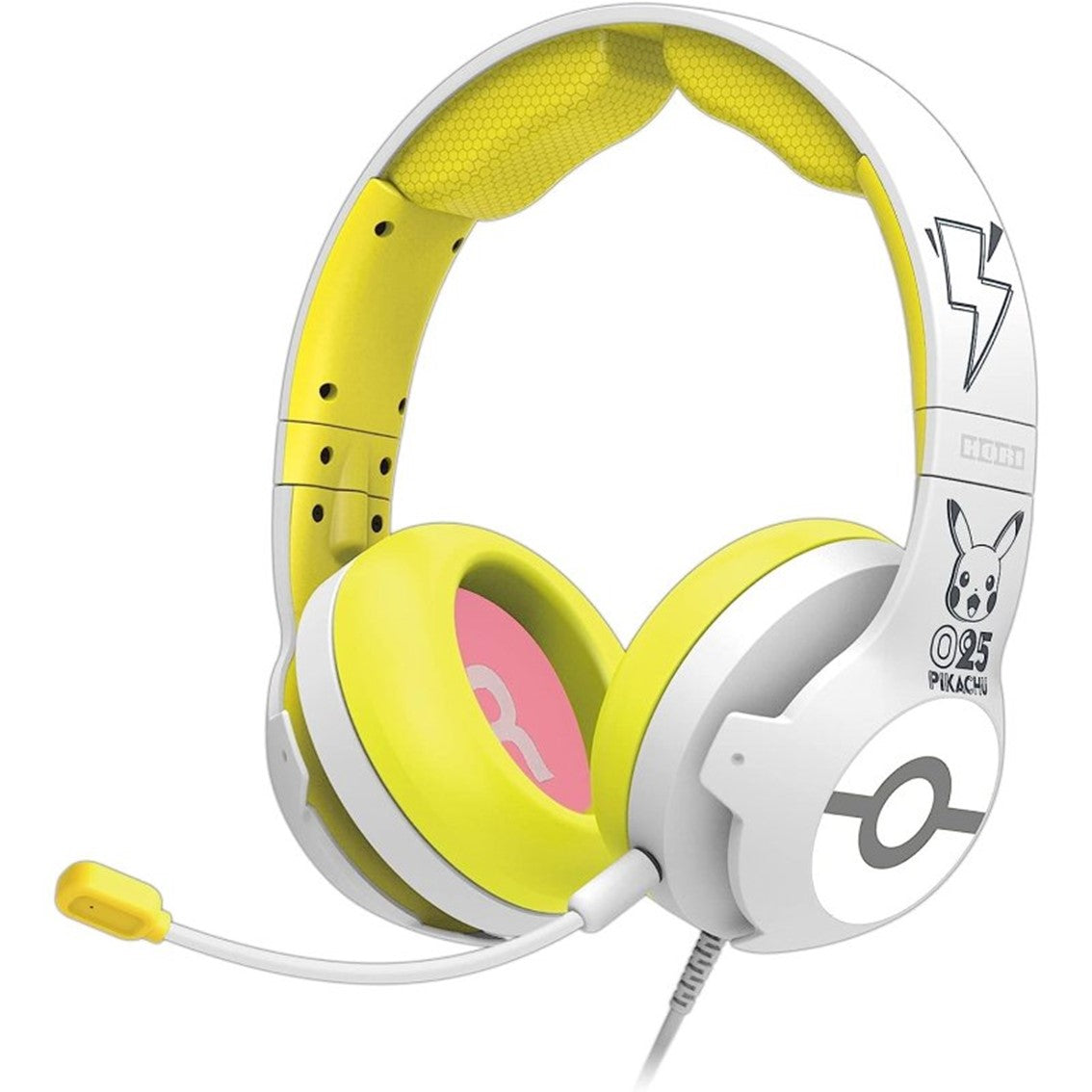 Auriculares micro gaming hori pro pikachu pop white supraural -  40mm -  jack 3.5mm -  cancelacion de ruido