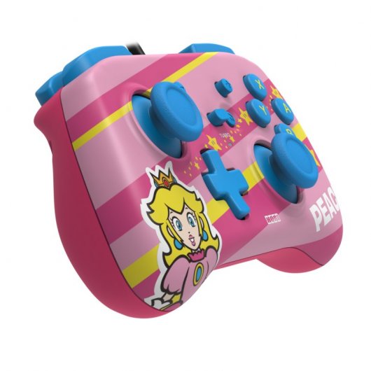 Gamepad hori controller mini peach para nintendo switch -  cableado