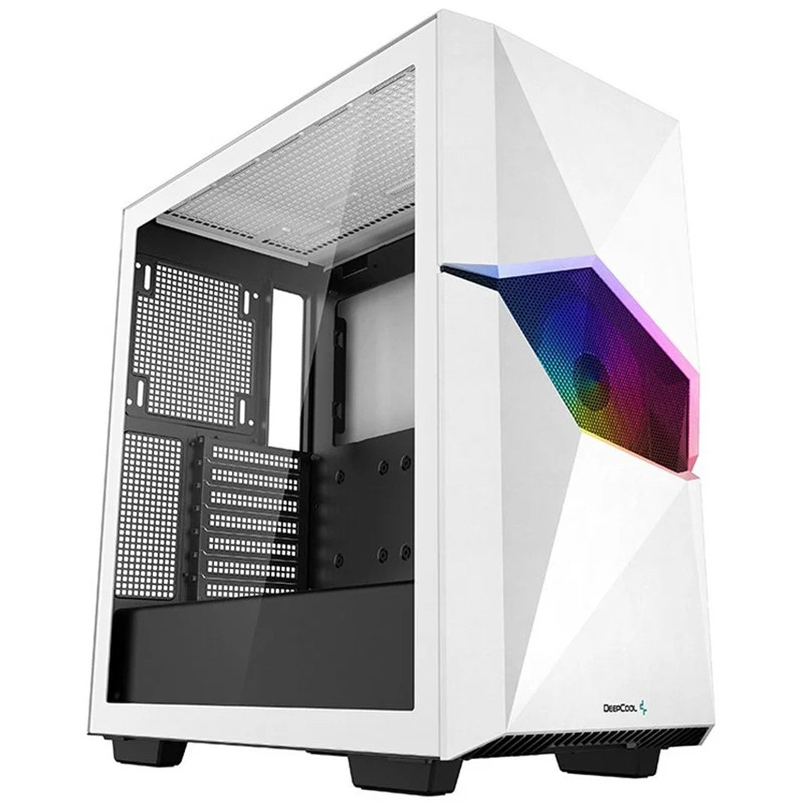 Caja gaming deepcool cyclops argb cristal templado usb tipo c blanca