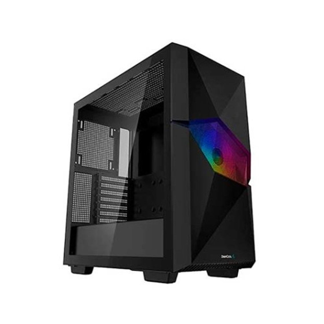 Caja gaming deepcool cyclops argb cristal templado usb tipo c negra