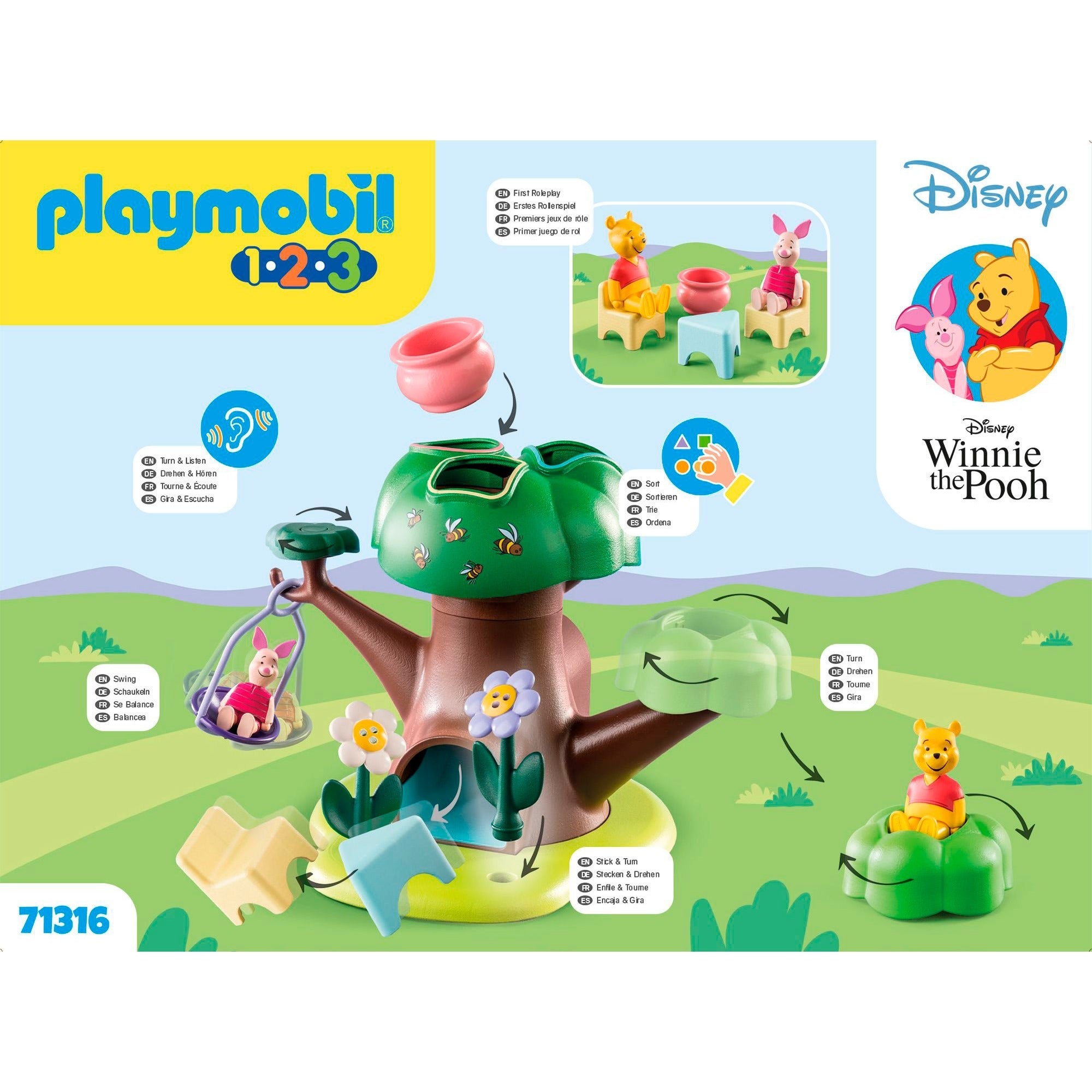 Playmobil 1.2.3 & disney winnie the pooh & piglet casa del árbol