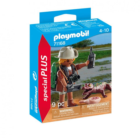 Playmobil investigador con caimán