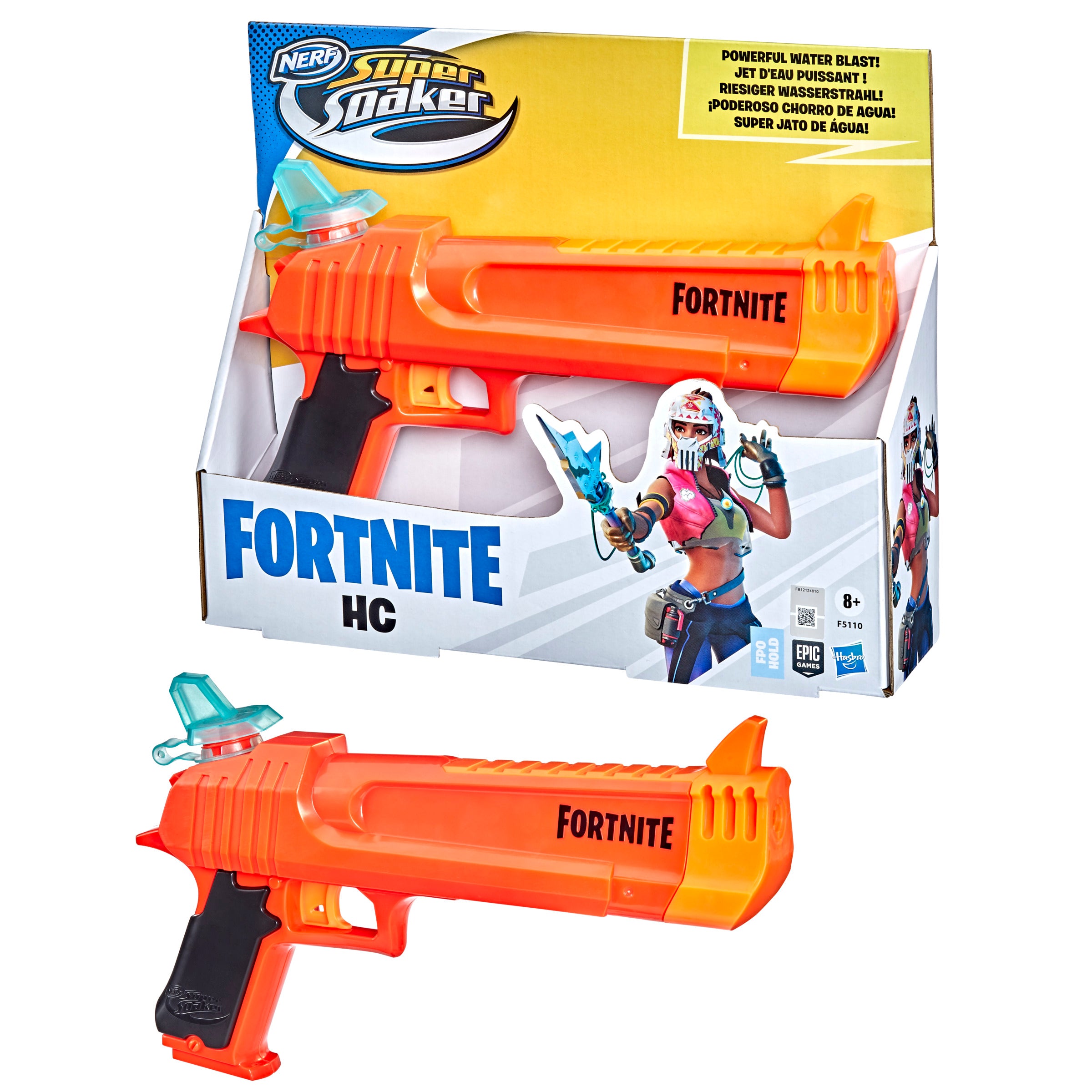 Pistola de agua hasbro nerf super soaker fortnite hc