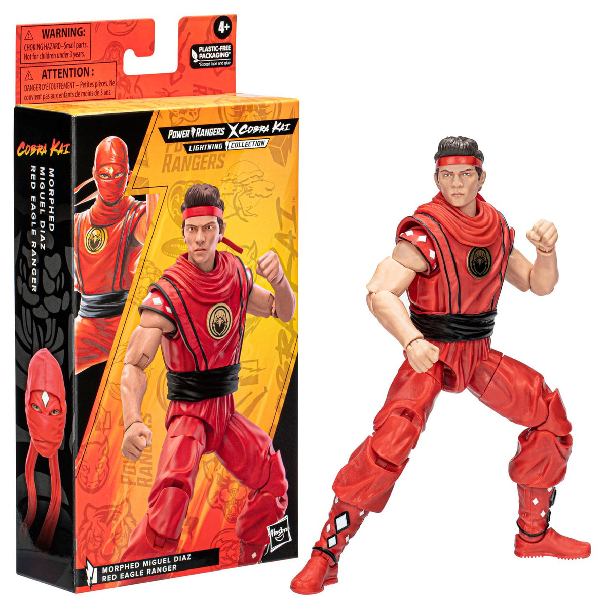 Figura hasbro power rangers x cobra kai lightning collection miguel diaz red eagle ranger