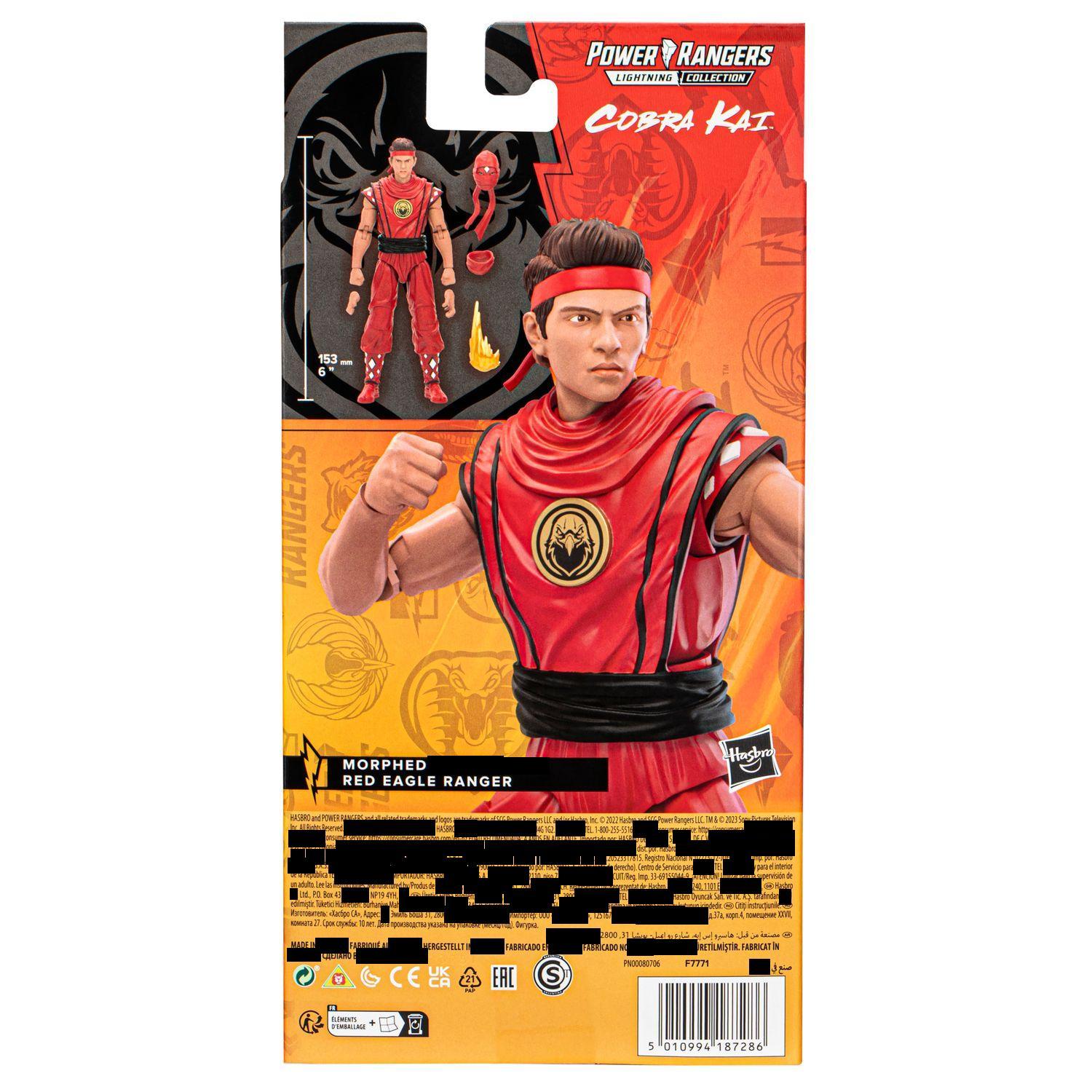 Figura hasbro power rangers x cobra kai lightning collection miguel diaz red eagle ranger